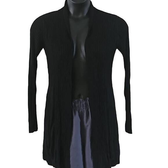 Afrm Shaylee Long Sleeve Open Front Ribbed Cardigan - Black - Size XS/S NWT - Picture 12 of 12